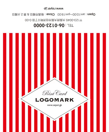 美容室・ネイルサロン・ヘアサロン向けの可愛らしさとシャープなデザインが融合したチェック柄の様な可愛いパターンデザインのおしゃれな2折ポイントカードPMB-025A