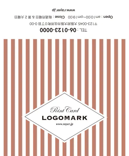 美容室・ネイルサロン・ヘアサロン向けの可愛らしさとシャープなデザインが融合したチェック柄の様な可愛いパターンデザインのおしゃれな2折ポイントカードPMB-025J