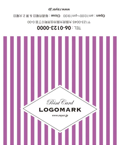 美容室・ネイルサロン・ヘアサロン向けの可愛らしさとシャープなデザインが融合したチェック柄の様な可愛いパターンデザインのおしゃれな2折ポイントカードPMB-025K