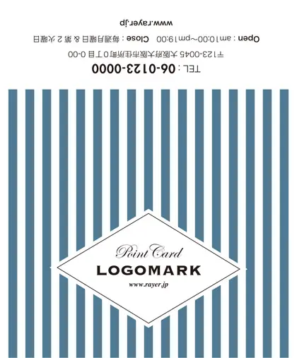 美容室・ネイルサロン・ヘアサロン向けの可愛らしさとシャープなデザインが融合したチェック柄の様な可愛いパターンデザインのおしゃれな2折ポイントカードPMB-025L