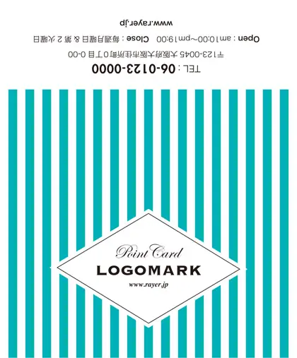 美容室・ネイルサロン・ヘアサロン向けの可愛らしさとシャープなデザインが融合したチェック柄の様な可愛いパターンデザインのおしゃれな2折ポイントカードPMB-025B