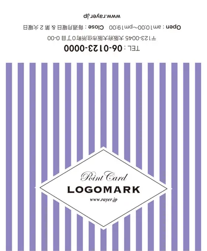 美容室・ネイルサロン・ヘアサロン向けの可愛らしさとシャープなデザインが融合したチェック柄の様な可愛いパターンデザインのおしゃれな2折ポイントカードPMB-025D