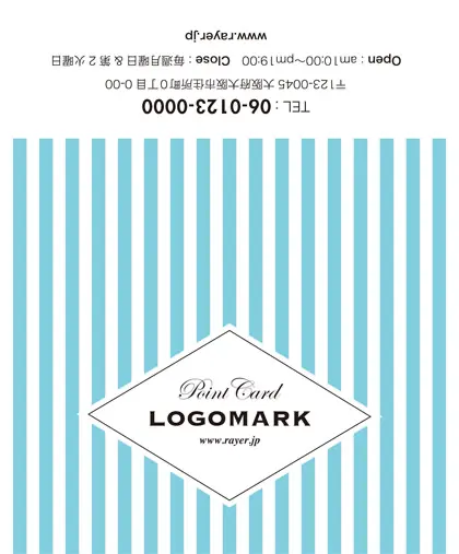 美容室・ネイルサロン・ヘアサロン向けの可愛らしさとシャープなデザインが融合したチェック柄の様な可愛いパターンデザインのおしゃれな2折ポイントカードPMB-025F