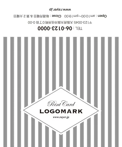 美容室・ネイルサロン・ヘアサロン向けの可愛らしさとシャープなデザインが融合したチェック柄の様な可愛いパターンデザインのおしゃれな2折ポイントカードPMB-025i