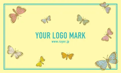 美容室・ネイルサロン・ヘアサロン向けの蝶が舞うデザインがとっても可愛い大人かわいいおしゃれなデザインの次回予約カードRMS-017A