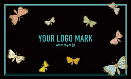 美容室・ネイルサロン・ヘアサロン向けの蝶が舞うデザインがとっても可愛い大人かわいいおしゃれなデザインの次回予約カードRMS-017E