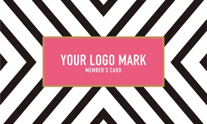 美容室・ネイルサロン・ヘアサロン向けのコンサバ風、白黒の線デザインと可愛い色のタグフレームの大人カッコいい&かわいいおしゃれなデザインの次回予約カードRMS-018G