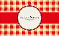 チェック柄の大人かわいい次回予約カードイエロー赤