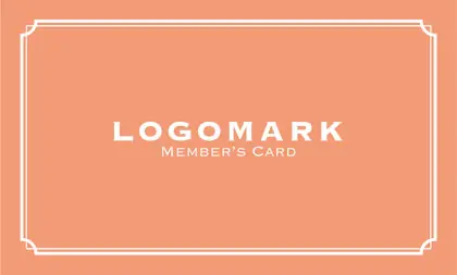 美容室・ネイルサロン・ヘアサロン向けの単色のブランドカラーで作れるシンプルなデザインとサロンのロゴが映えるフレームデザインの次回予約カードRMS-031K