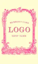 アンティーク風フレームのおしゃれ次回予約カードクリーム ピンク