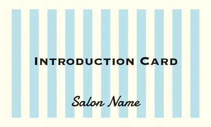 美容室・ネイルサロン・ヘアサロン向けのソフトで優しいマカロンパステルカラーのシンプルでかわいいおしゃれなストライプの表紙ロゴ-紹介カードIMB-001K