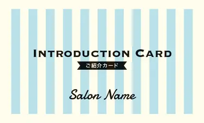 美容室・ネイルサロン・ヘアサロン向けのソフトで優しいマカロンパステルカラーのシンプルでかわいいおしゃれなストライプの表紙ロゴ-紹介カードIMB-001L