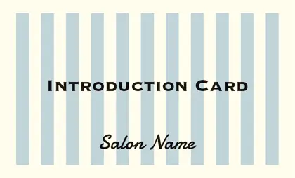 美容室・ネイルサロン・ヘアサロン向けのソフトで優しいマカロンパステルカラーのシンプルでかわいいおしゃれなストライプの表紙ロゴ-紹介カードIMB-001M