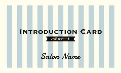 美容室・ネイルサロン・ヘアサロン向けのソフトで優しいマカロンパステルカラーのシンプルでかわいいおしゃれなストライプの表紙ロゴ-紹介カードIMB-001N