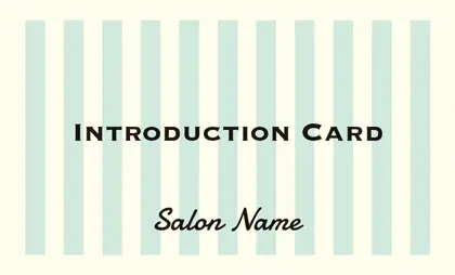 美容室・ネイルサロン・ヘアサロン向けのソフトで優しいマカロンパステルカラーのシンプルでかわいいおしゃれなストライプの表紙ロゴ-紹介カードIMB-001O