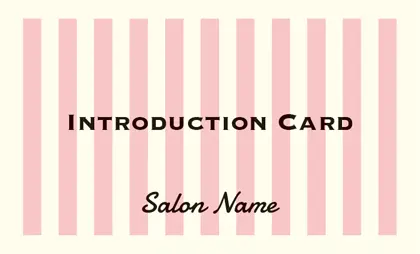 美容室・ネイルサロン・ヘアサロン向けのソフトで優しいマカロンパステルカラーのシンプルでかわいいおしゃれなストライプの表紙ロゴ-紹介カードIMB-001i