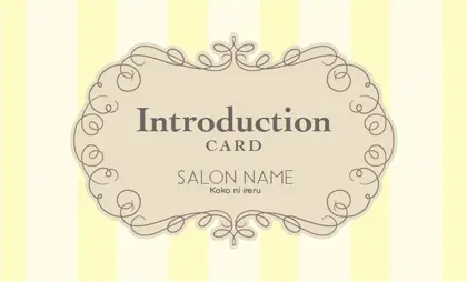美容室・ネイルサロン・ヘアサロン向けの可愛いおしゃれボーダー&パステルカラーの表紙ロゴ-紹介カードIMB-003B