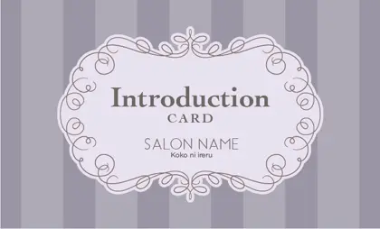 美容室・ネイルサロン・ヘアサロン向けの可愛いおしゃれボーダー&パステルカラーの表紙ロゴ-紹介カードIMB-003F
