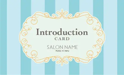 美容室・ネイルサロン・ヘアサロン向けの可愛いおしゃれボーダー&パステルカラーの表紙ロゴ-紹介カードIMB-003G