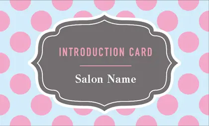 美容室・ネイルサロン・ヘアサロン向けの可愛いおしゃれボーダー&パステルカラーの表紙ロゴ-紹介カードIMB-004M