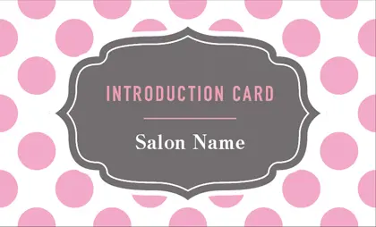 美容室・ネイルサロン・ヘアサロン向けの可愛いおしゃれボーダー&パステルカラーの表紙ロゴ-紹介カードIMB-004E