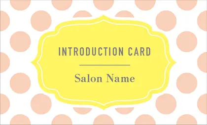 美容室・ネイルサロン・ヘアサロン向けの可愛いおしゃれボーダー&パステルカラーの表紙ロゴ-紹介カードIMB-004H