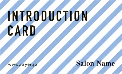 美容室・ネイルサロン・ヘアサロン向けのストライプが洗練された印象を与えるスタイリッシュな表紙ロゴ-紹介カードIMB-005K