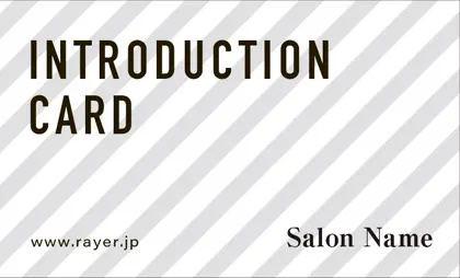 美容室・ネイルサロン・ヘアサロン向けのストライプが洗練された印象を与えるスタイリッシュな表紙ロゴ-紹介カードIMB-005i