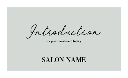 美容室・ネイルサロン・ヘアサロン向けのシンプルでパステルカラーのスクエアデザイン！コンサバ ガーリーなおしゃれ表紙ロゴ-紹介カードIMB-011M