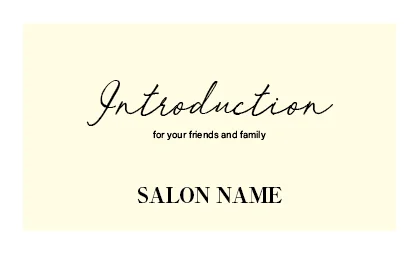 美容室・ネイルサロン・ヘアサロン向けのシンプルでパステルカラーのスクエアデザイン！コンサバ ガーリーなおしゃれ表紙ロゴ-紹介カードIMB-011Q