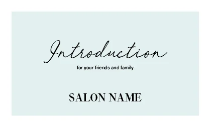 美容室・ネイルサロン・ヘアサロン向けのシンプルでパステルカラーのスクエアデザイン！コンサバ ガーリーなおしゃれ表紙ロゴ-紹介カードIMB-011U