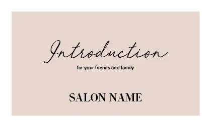 美容室・ネイルサロン・ヘアサロン向けのシンプルでパステルカラーのスクエアデザイン！コンサバ ガーリーなおしゃれ表紙ロゴ-紹介カードIMB-011W