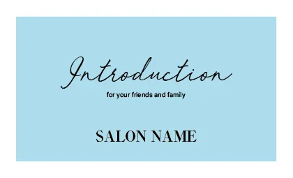 美容室・ネイルサロン・ヘアサロン向けのシンプルでパステルカラーのスクエアデザイン！コンサバ ガーリーなおしゃれ表紙ロゴ-紹介カードIMB-011Y