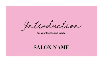 美容室・ネイルサロン・ヘアサロン向けのシンプルでパステルカラーのスクエアデザイン！コンサバ ガーリーなおしゃれ表紙ロゴ-紹介カードIMB-011A2