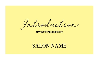 美容室・ネイルサロン・ヘアサロン向けのシンプルでパステルカラーのスクエアデザイン！コンサバ ガーリーなおしゃれ表紙ロゴ-紹介カードIMB-011C2