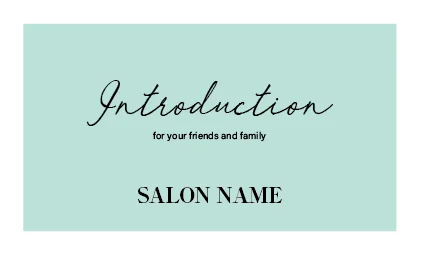 美容室・ネイルサロン・ヘアサロン向けのシンプルでパステルカラーのスクエアデザイン！コンサバ ガーリーなおしゃれ表紙ロゴ-紹介カードIMB-011E2