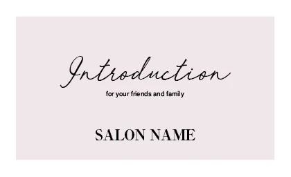 美容室・ネイルサロン・ヘアサロン向けのシンプルでパステルカラーのスクエアデザイン！コンサバ ガーリーなおしゃれ表紙ロゴ-紹介カードIMB-011E