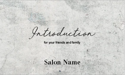 美容室・ネイルサロン・ヘアサロン向けのコンクリート背景のスタイリッシュで都会的、無機質だけど洗練されたクールなデザイン表紙ロゴ-紹介カードIMB-016E