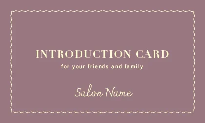 美容室・ネイルサロン・ヘアサロン向けの品で洗練されたシンプルおしゃれカレンダーデザイン。繊細な波線ボーダー品格のあるおしゃれ表紙ロゴ-紹介カードIMB-024J