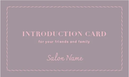 美容室・ネイルサロン・ヘアサロン向けの品で洗練されたシンプルおしゃれカレンダーデザイン。繊細な波線ボーダー品格のあるおしゃれ表紙ロゴ-紹介カードIMB-024L