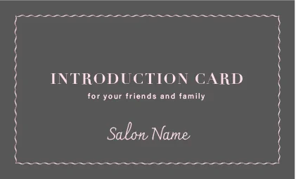 美容室・ネイルサロン・ヘアサロン向けの品で洗練されたシンプルおしゃれカレンダーデザイン。繊細な波線ボーダー品格のあるおしゃれ表紙ロゴ-紹介カードIMB-024M