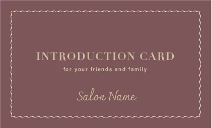 美容室・ネイルサロン・ヘアサロン向けの品で洗練されたシンプルおしゃれカレンダーデザイン。繊細な波線ボーダー品格のあるおしゃれ表紙ロゴ-紹介カードIMB-024O