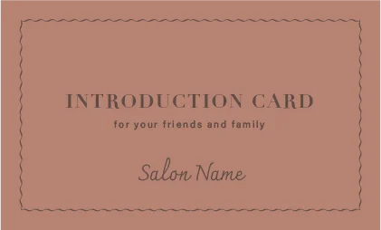 美容室・ネイルサロン・ヘアサロン向けの品で洗練されたシンプルおしゃれカレンダーデザイン。繊細な波線ボーダー品格のあるおしゃれ表紙ロゴ-紹介カードIMB-024P