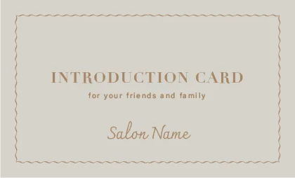 美容室・ネイルサロン・ヘアサロン向けの品で洗練されたシンプルおしゃれカレンダーデザイン。繊細な波線ボーダー品格のあるおしゃれ表紙ロゴ-紹介カードIMB-024B