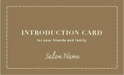 美容室・ネイルサロン・ヘアサロン向けの品で洗練されたシンプルおしゃれカレンダーデザイン。繊細な波線ボーダー品格のあるおしゃれ表紙ロゴ-紹介カードIMB-024D