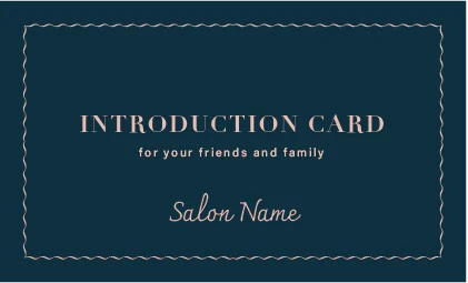 美容室・ネイルサロン・ヘアサロン向けの品で洗練されたシンプルおしゃれカレンダーデザイン。繊細な波線ボーダー品格のあるおしゃれ表紙ロゴ-紹介カードIMB-024E