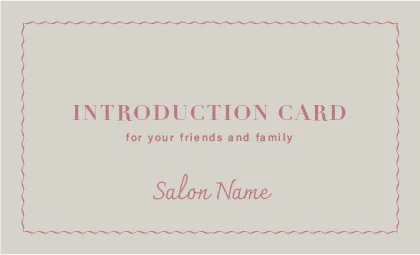 美容室・ネイルサロン・ヘアサロン向けの品で洗練されたシンプルおしゃれカレンダーデザイン。繊細な波線ボーダー品格のあるおしゃれ表紙ロゴ-紹介カードIMB-024F