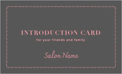 美容室・ネイルサロン・ヘアサロン向けの品で洗練されたシンプルおしゃれカレンダーデザイン。繊細な波線ボーダー品格のあるおしゃれ表紙ロゴ-紹介カードIMB-024H